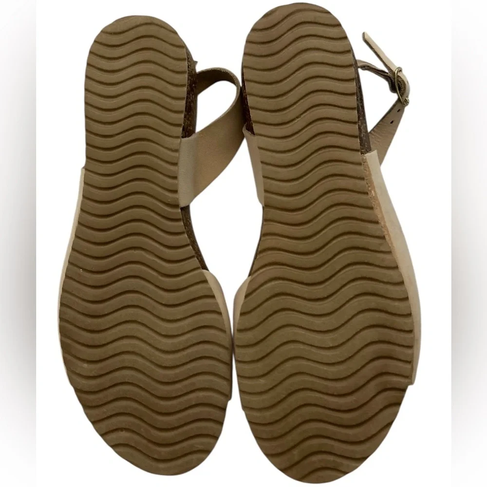 New Bio Gold Italian Nubuck Leather Minimalist Sandals 8 - Picture 2 of 3